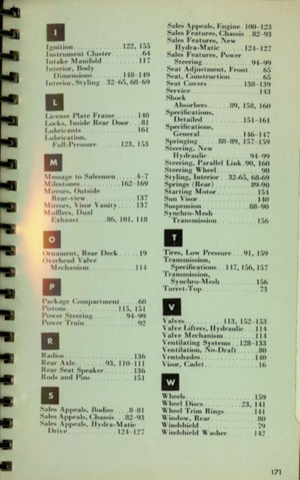 1953 Cadillac Salesmans Data Book Page 54